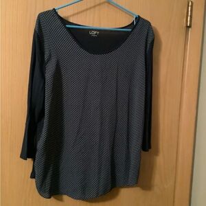 Very cute womens blouse in navy by Loft. Size large